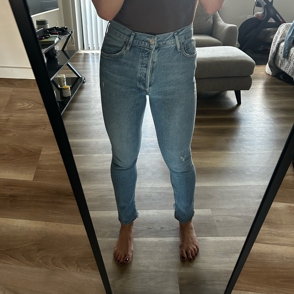 Agolde High Rise, light-medium wash, straight/slim jeans **Brand New** - Picture 13 of 13